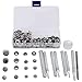 Jeans Button Replacement Kit,Press Studs Buttons Snap Fasteners 10mm 12mm 15mm 17mm with Setting Tools(Silver)
