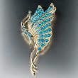 Golden Butterfly March Birthstone Swarovski Crystal Brooches & Pins