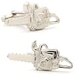 Silver Plated Chainsaw Cufflinks Cuff Links