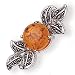 Sterling Silver And Amber And Marcasite Bar Brooch