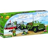 COBI Small Army Jeep Willy's Historical Replica with landing craft, 500 Piece Set