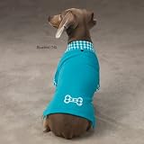 Zack & Zoey Small Bluebird Button Candy Dog Polo