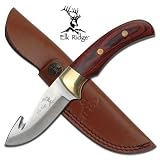 Elk Ridge PakkaWood Handle Guthook Hunting Knife sheath