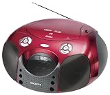 Produkt-Bild: Scott SDM 25 Stereo-Radio (CD/MP3/WMA-Player, FM Tuner, USB-Anschluss) rot