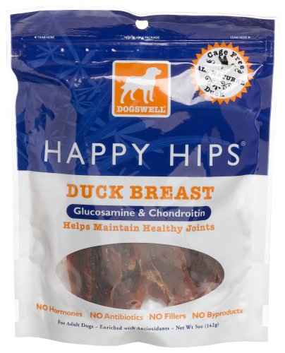 Dogswell Happy Hips Duck Breast, 5-Ounce Blue Pouches (Pack of 6)