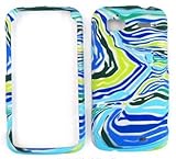 HTC Sensation Blue/Green Zebra Print Hard Case/Cover/Faceplate/Snap On/Hous ....
