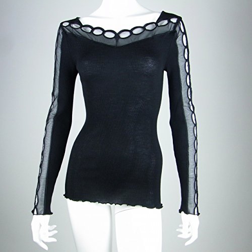 ＜Oscalito／オスカリート＞ デザインカットソー／エンブロイドボイル（ウール70% シルク30%） No.658314