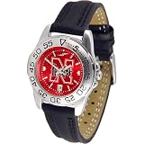Nebraska Cornhuskers NCAA AnoChrome Sport Ladies Watch (Leather Band)