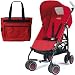 Peg Perego Pliko Mini Stroller with a red Diaper Bag Fire Red