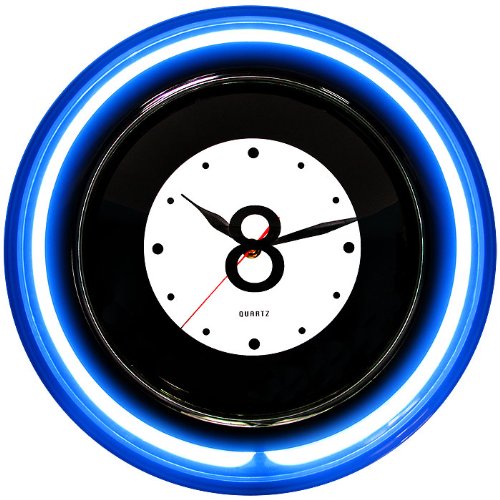 Trademark 14.5-Inch Quartz Eight Blue Neon