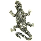 Sterling Silver Marcasite Lizard Brooch