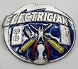 ELECTRICIAN (Occupation) Enamel Pewter Buckle