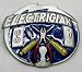 ELECTRICIAN (Occupation) Enamel Pewter Buckle