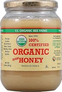 YS Organic Bee Farms CERTIFIED ORGANIC RAW HONEY 100% CERTIFIED ORGANIC HONEY Raw, Unprocessed, Unpasteurized - Kosher 32oz (Pack of 3)