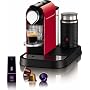 Nespresso C120-US-RE-NE CitiZ Automatic Single-Serve Espresso Maker and Milk Frother, Fire-Engine Red