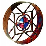 ブロック 塀 飾りブロック シャインガラス銅製丸型ラウンド格子タイプ400ベネチアン 燻し銅GA