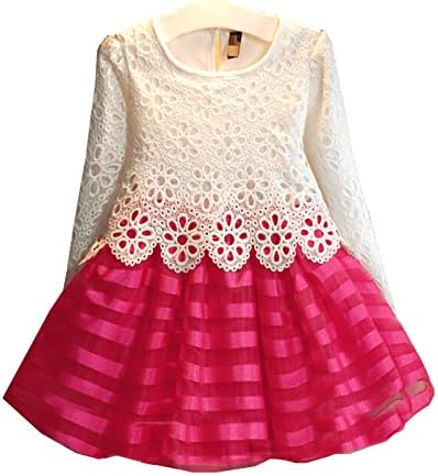 Christmas Gift for Girl's Long Sleeve Princess Dress Party Dress Skirt 3T pink