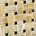 Honey Onyx Polished Basketweave Mosaic Tile w/ Black Dots - 6