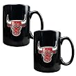 Chicago Bulls NBA 2pc Black Ceramic Mug Set - Primary Logo by Great American Products