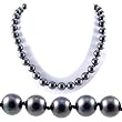 Single Strand 18 Inch 10MM Black Shell Pearl Necklace