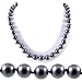 AugustinaJewelry Single Strand 18 Inch 10MM Black Shell Pearl Necklace