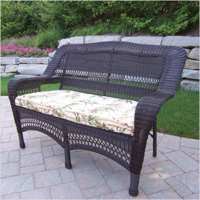 Resin Wicker Aluminum Frame Loveseat Fabric: Bamboo