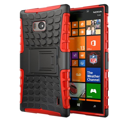 Hyperion Nokia Lumia Icon 929 Windows Phone Explorer Hybrid Case (Compatible with Verizon Nokia Lumia Icon 929) **2 Year No Hassle Warranty** [Hyperion Retail Packaging] (RED)