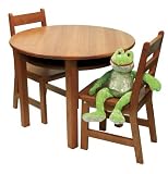 Lipper International 524P Child's Round Table and 2-Chair Set, Pecan