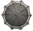 Battenburg Lace Trim Cotton Parasol in Purple, Red, Beige, Black Or White