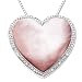 Sterling Silver Pink Mother of Pearl Heart with Diamond Pendant Sterling Silver Pink Mother of Pearl Heart with Diamond Pendant
