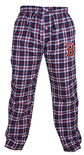 Mens Athletic Red Sox Plaid Pajama Sleeping Pants