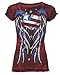 Archaic AFFLICTION Women T-Shirt AMERICAN LOVER Biker USA FLAG Sinful