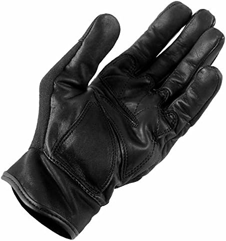 SecPro Superior Service Hard Knuckle Tactical Gloves Black Leather (Small)