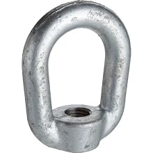 Campbell 776-G 7 Eye Nut, Drop-Forged Carbon Steel Galvanized, 1" UNC-2B Tap Size, 10000 lbs Working Load Limit