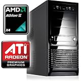 computerwerk Game Komplett PC Moncton A (AMD Athlon II X4 640 4x 3.0Ghz, 4GB DDR3-1333, 500GB, DVD±RW DL, 1024MB ATI Radeon HD5450 DirectX 11, Silent 500W Netzteil, Miditower) schwarz