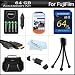 64GB Accessories Kit For Fuji Fujifilm Finepix S8200, S8300, S8400, S8500, S6700, S6800, S6900, S4600, S4700, S4800 Includes 64GB High Speed SD Memory Card + 4 AA High Capacity Rechargeable NIMH Batteries + AC/DC Rapid Charger + Mini HDMI Cable + Case +