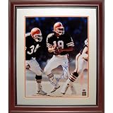 Bernie Kosar Autographed Cleveland Browns (Brown Jersey) Deluxe Framed 16x20 Photo