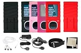 4n1 Combo Kit (2nd Generation) Microsoft Zune 4GB 8GB Super Bumper Grip Silicone Skin Case with Sports Armband - Belt Clip - Screen Protector - AV Audio Video Cable - Home Travel Charger and 12 Rapid Car Charger - 8 Color Choices