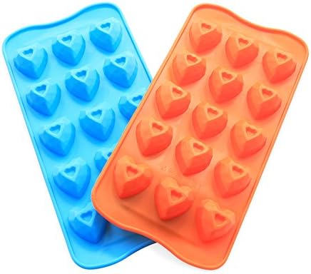 Candy Making Molds, 2PCS YYP [15 Cavity Diamond Shape Mold] Silicone Candy Molds for Home Baking - Reusable Silicone DIY Baking Molds for Candy, Chocolate or More, Set of 2