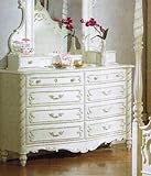 IMAGE OF Storage Dresser with Bun Legs White Finish
