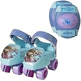 Frozen Kids Glitter Rollerskate, Junior Size 6-12 with Knee Pads
