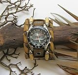 The Cheyenne 2 inch Wide Hairpipe Aged Brown Leather Watchband
