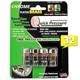 Special Promotion Quick Pressure - PSI-32 Tire Pressure Monitor (4 units/pack) Chrome Plated Brass
