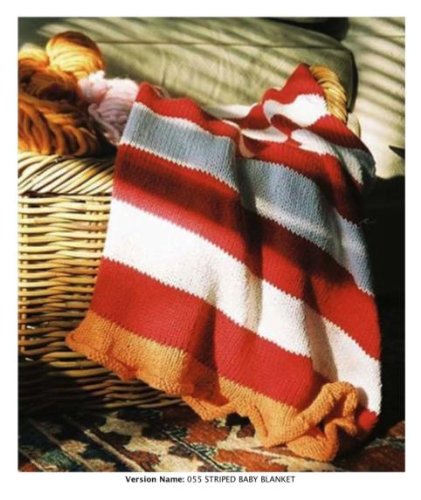 Mac & Me Striped Baby Blanket Knitting Pattern By The Each