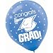 Congrats Grad Blue with Stars Graduation Latex Balloons (20) Party Supplies