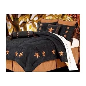 Laredo Black Western Star Comforter Set - Super King