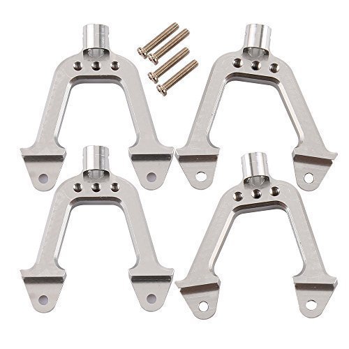 SkyQ SCX10 Upgrade Parts RC Aluminum Front/Rear Shock Tower for 1/10 Rock Crawler Silver 4pcs
