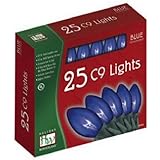 Holiday Wonderland 925B-88 25-Count C9 Christmas Light Set, Transparent Blue