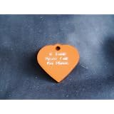 Pet Id Tag/Deluxe - Small Orange Heart