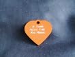 Pet Id Tag/Deluxe - Small Orange Heart